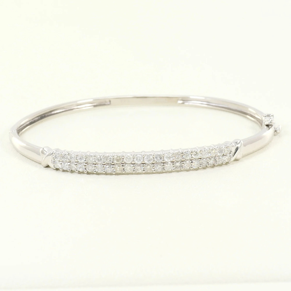 PT850 Platinum Bangle with 1.50ct Diamonds, Total Weight 13.1g, Jewelry